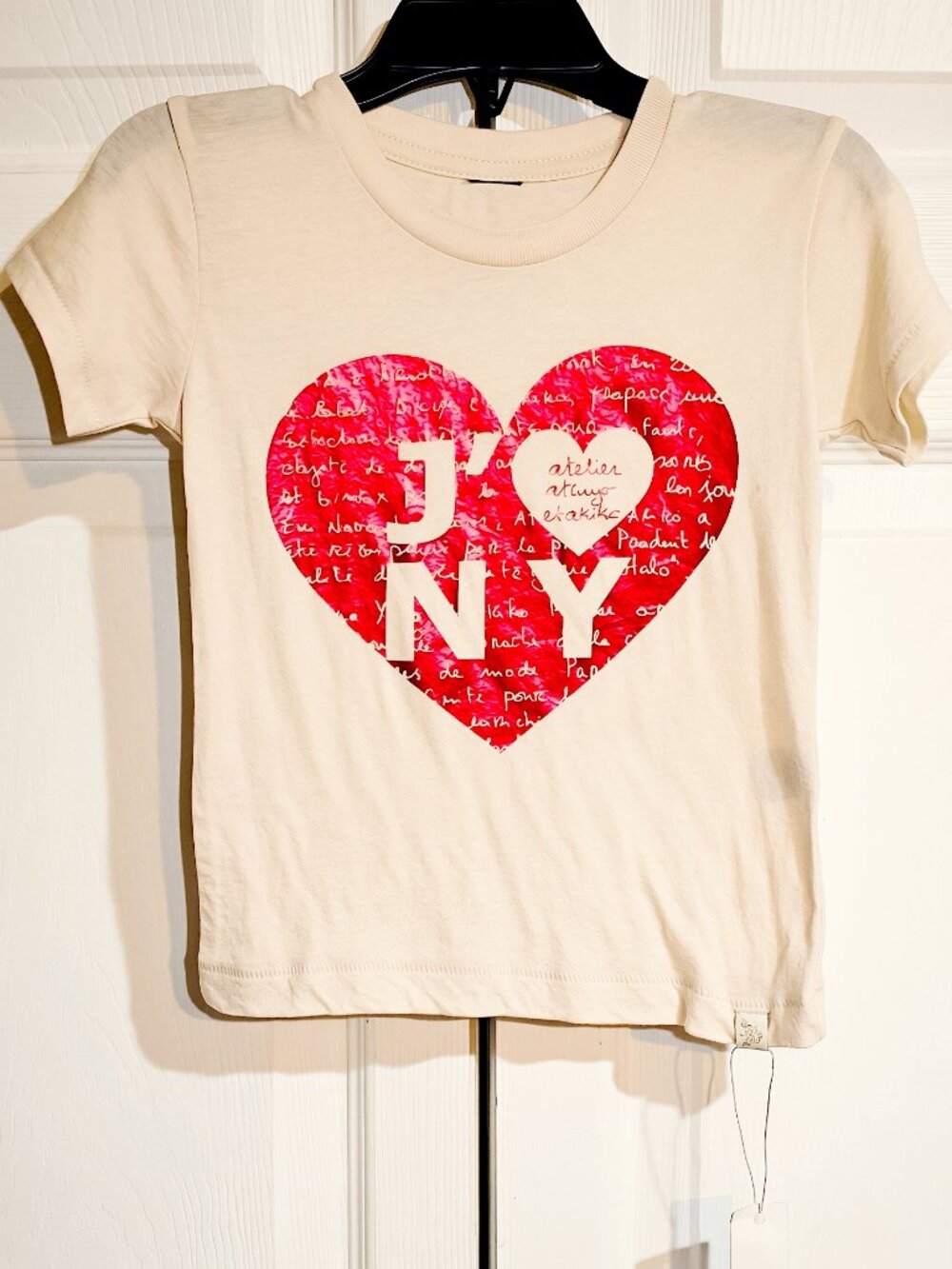 NWT HTF Atsuyo et Akiko "J'adore NY" Foil Heart Graphic Organic Tee 12-18 Months